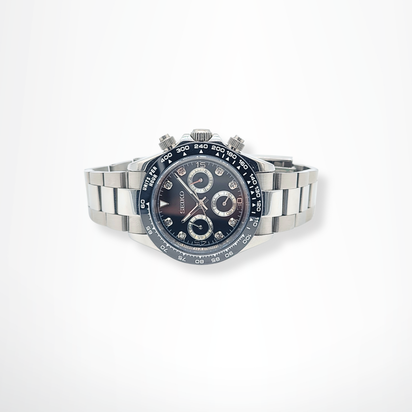 Seiko Mod Daytona Black Diamant