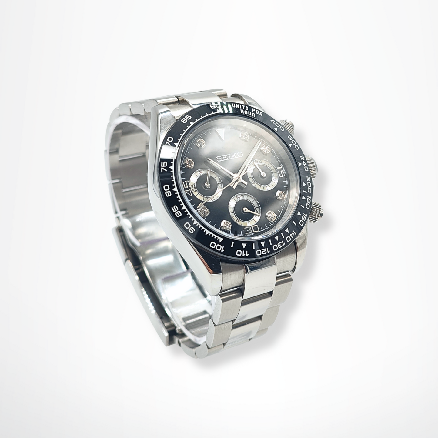 Seiko Mod Daytona Black Diamant