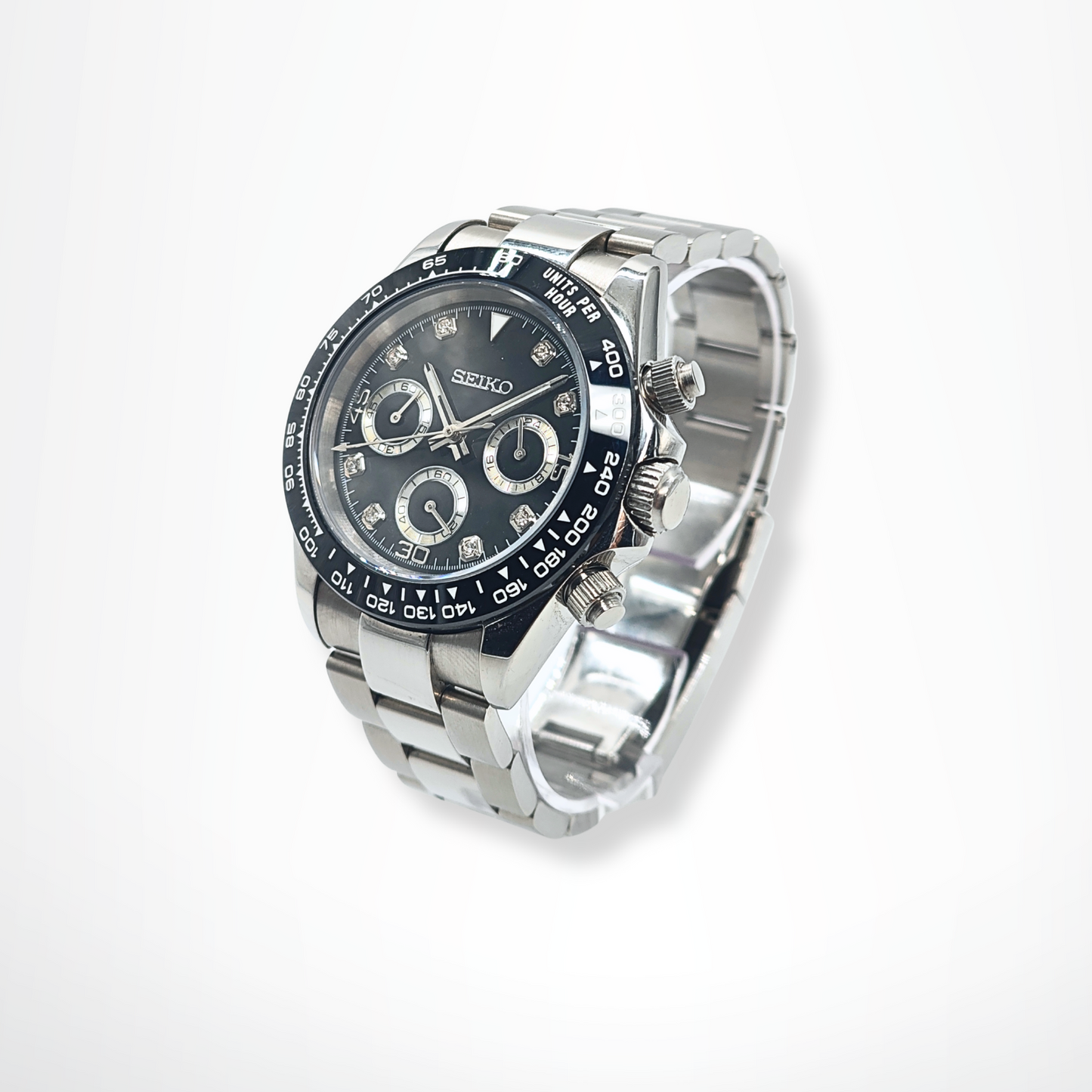 Seiko Mod Daytona Black Diamant