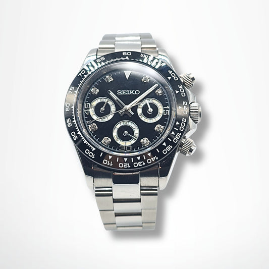 Seiko Mod Daytona Black Diamant