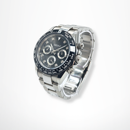 Seiko Mod Daytona Black Diamant