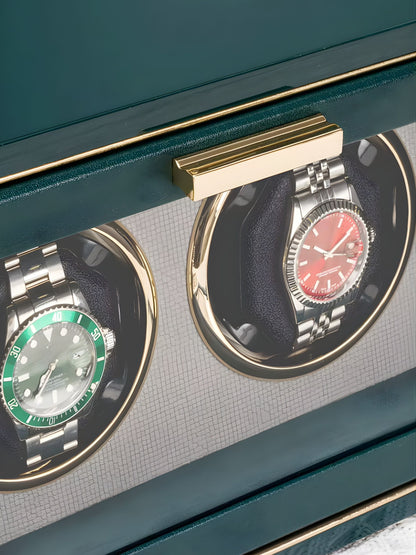 Öffnung des grünen Doppel-Uhrenbewegers im Detail